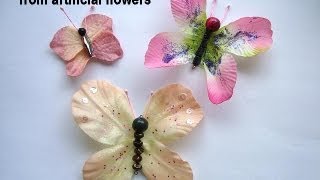 DIY BUTTERFLIES Make Butterflies from artificial flowers [upl. by Reggi]