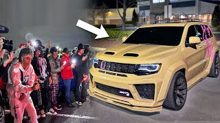 WIDEBODY TRACKHAWK TAKES OVER CAR MEET [upl. by Hbahsur390]