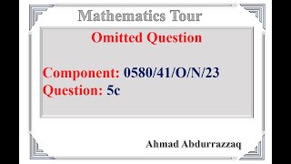 6 OMITTED QUESTION5c of 058041ON23 [upl. by Attenad62]