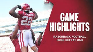 Highlights Hogs Defeat UAB  RAZORBACK FOOTBALL [upl. by Ytissahc769]