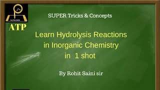 Hydrolysis reactions in Inorganic Chemistry [upl. by Zetnwahs24]