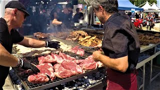 Asado Angus Sausages Ribs Argentina Street Food Biker Fest 2022 Lignano Italy [upl. by Rainer726]