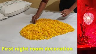 First night room decoration ideas  simple decoration ideas  how to decorate bedroom [upl. by Terryl208]