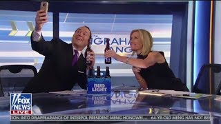 Fox News contributor Raymond Arroyo falls out of chair while taking selfie [upl. by Levon]