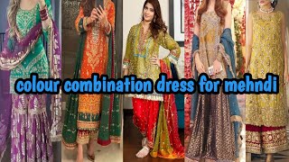 Mehndi colour combination dressNew mehndi dress design 2024wedding dresses [upl. by Kauffman]