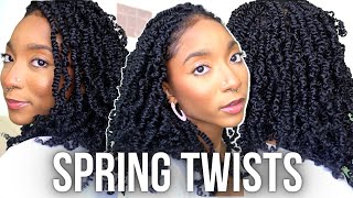 SPRING TWIST on natural hair that wont slip at the root  JaiChanellie [upl. by Ahseal]