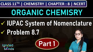 Class 11th Chemistry  IUPAC System of Nomenclature Part 1  Problem 87  Chapter 8  NCERT [upl. by Gnol]