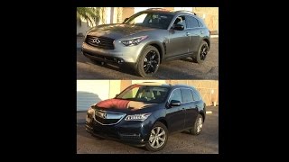 2015 Infiniti QX70 vs 2015 Acura MDX AWD [upl. by Ahrendt432]