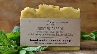 Making Summer Carrot AllNatural Handmade Soap  Hot Process [upl. by Lecram]