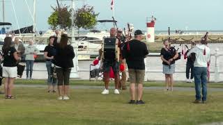 Cobourg Legion Pipes and Drums Piping Down the Sun September 1 2024 [upl. by Letsirhc996]