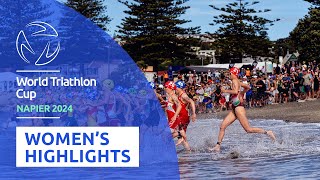 HIGHLIGHTS 2024 World Triathlon Cup Elite Women [upl. by Marsland]