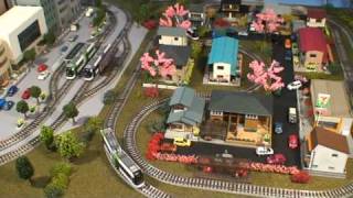 Toyama Portram Light Rail 3  N Scale Model Train Layout [upl. by Aicetel179]