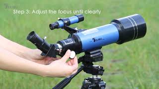 2024 Review TELMU Telescope 70mm Aperture 400mm Mount Astronomical Refracting Telescope Adjustable [upl. by Aubyn259]