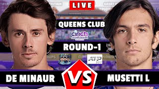 🔴Live De Minaur vs Musetti L Round1 Queens Club Cinch Championships 2024 London ATP500 [upl. by Nomsed]