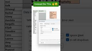 Data Validationexcel Excel Tutorial formula for job data entry work Hackformulaexceltipsandtricks [upl. by Mafalda]