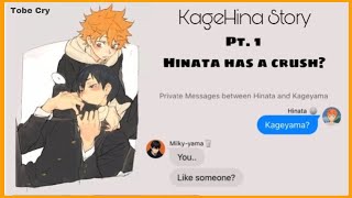 Hinata has a Crush  KageHina Story  Haikyuu texts  Pt 1 Tobe Cry CryBaby Repost [upl. by Ahsemrak]