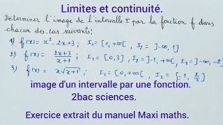 Limites et continuité image dun intervalle par une fonction2bac sciences [upl. by Serrano]