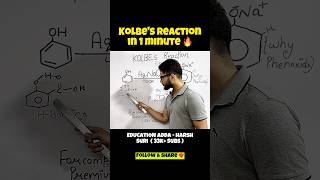 Kolbes Reaction Concept In 1 Minute 🔥😇  Class 12th  CUET  JEE  NEET 2025 shorts jeemain [upl. by Anhsirk11]