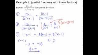 3 Partial Fractions  Example 1 partial fractions with linear factors [upl. by Htebasil]