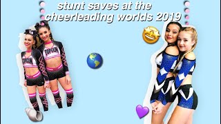 Stunt saves at the Cheerleading Worlds 2019🌎🌸 [upl. by Gokey]