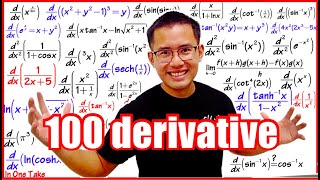 100 calculus derivatives ultimate derivative tutorial [upl. by Akeenahs560]