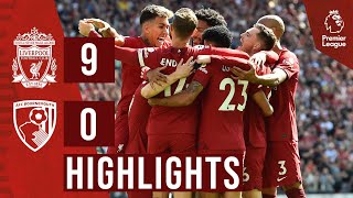 HIGHLIGHTS Liverpool 90 Bournemouth  Recordbreaking NINE goals at Anfield [upl. by Eisdnil]