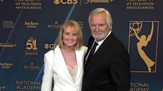 Laurette SpangMcCook and John McCook 2024 Daytime Emmy Awards Red Carpet [upl. by Aikcir]