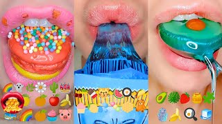 2 BRAIN MELTING HOURS SLEEP RELAX STUDY Eating Emoji Food Compilation Mukbang 먹방 [upl. by Artie]