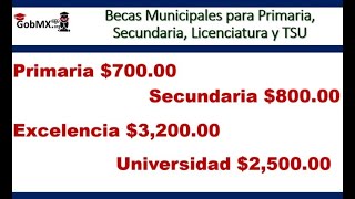 Becas Municipales para Primaria Particulares y Privadas Secundaria Licenciatura y TSU [upl. by Fridlund]