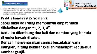 Praktis Kendiri 92c No 2  Matematik Tingkatan 4 Bab 9  Kebarangkalian peristiwa bergabung  Maths [upl. by Gerdi]