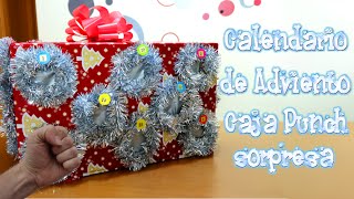 Calendario de adviento caja sorpresa punch con el mundo de isa  Manualidades Navidad [upl. by Deborath88]