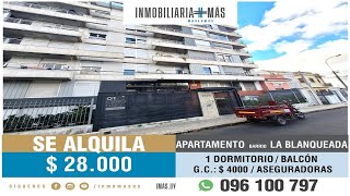 En Alquiler Apartamento de 1 Dormitorio l La Blanqueada [upl. by Aivun57]