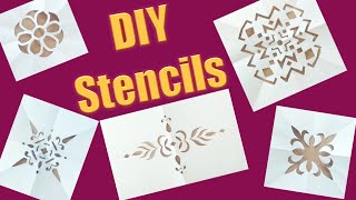 5 DIY Stencils New DesignsHow to Make Stencils at Home lHandmade Stencils For Craft PaperStencils [upl. by Kitarp37]