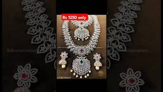 Bridal necklace set lowpricebridaljewellerydesigns indianwedding imitationjewellery [upl. by Hiasi]