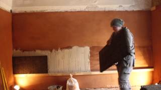 Natural insulation materials Cork board installation timelapse [upl. by Ynaffad951]