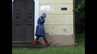 REGENPAARRAINY WALK IN BLUE PVC RAINCOAT [upl. by Onaivlis]