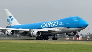 KLM Cargo Boeing 747406FER PHCKA landing at Amsterdam Schiphol Airport [upl. by Niala]