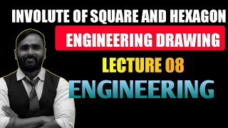 INVOLUTE OF SQUARE AND HEXAGON ENGINEERING DRAWINGSGRAPHICSENGINEERINGPRADEEPSIR [upl. by Abad]