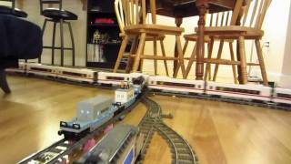 LEGO Maersk 10219 switching between main lines with TGV ICE 3 and Thomas the Tank Engine [upl. by Armond]