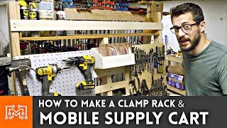 Mobile Supply CartClamp Rack  Woodworking How To  I Like To Make Stuff [upl. by Sawyer423]