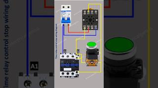 Timer relay wiring  DOL starter motor using timer relay stop circuit [upl. by Sirod]