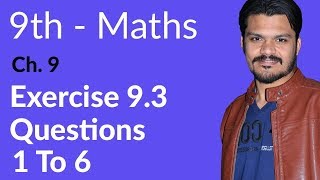 9th Class Math Chapter 9 Exercise 93 Question no 1 to 6  Matric Part 1 Math [upl. by Imyaj512]