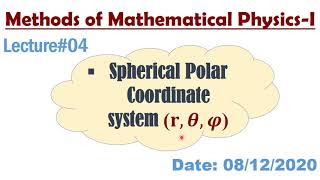 Spherical Polar Coordinates System  Polar Coordinates  Spherical Coordinates  Mathematical Method [upl. by Naji696]