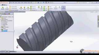 How to create a helical sweep cut in solidworks [upl. by Wood]