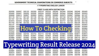 typewriting result release 2024 August month result 2024 [upl. by Ysus]