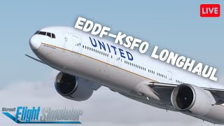 PART 1 Overnight Longhaul from EDDF to KSFO  PMDG 777300ER  ultra graphics 2k [upl. by Llebasi]