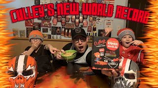 NEW WORLD RECORD Culley’s World’s Hottest Ramen Noodle Challenge [upl. by Strawn400]