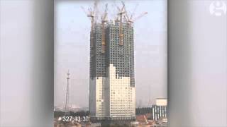 Chinese build 57storey skyscraper in 19 days – timelapse [upl. by Elleinnod877]