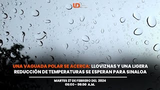 Una vaguada polar se acercalloviznas y una ligera reducción de temperaturas se esperan para Sinaloa [upl. by Eelah]