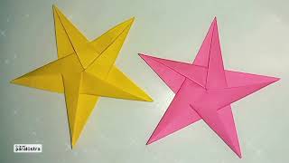 Origami Star Tutorial  Origami 5 Pointed Star  Easy Origami Star Tutorial [upl. by Korey]